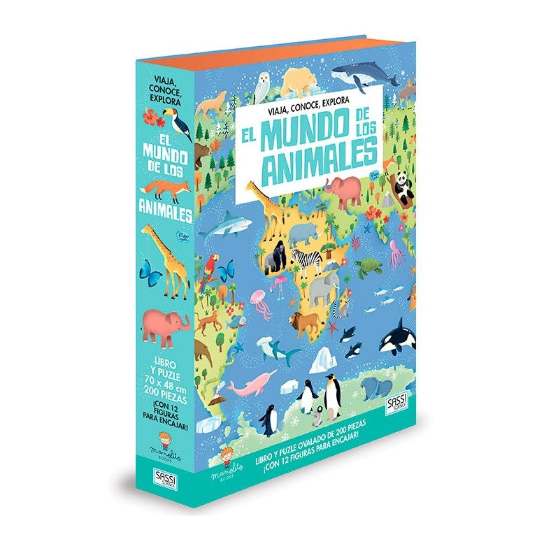 El mundo de los animales - Viaja, conoce y explora. Rompecabeza + libro + figuras de encastre El mundo de los animales - Viaja, conoce y explora. Rompecabeza + libro + figuras de encastre